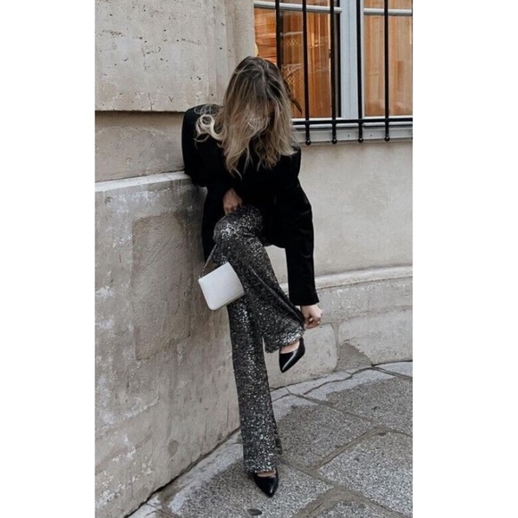 {Zara} Sequin Flared Legging Pants • XS, S - Picture 13 of 15